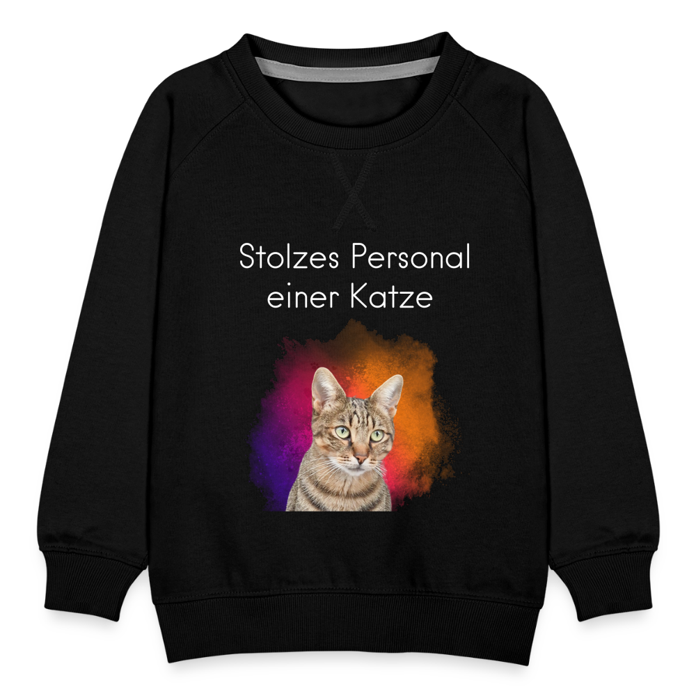 LiNBW. Kinder Pullover Stolzes Personal einer Katze - Schwarz