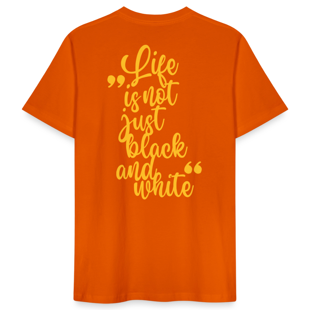 LiNBW. Männer T-Shirt Life is not just black and white - Tieforange