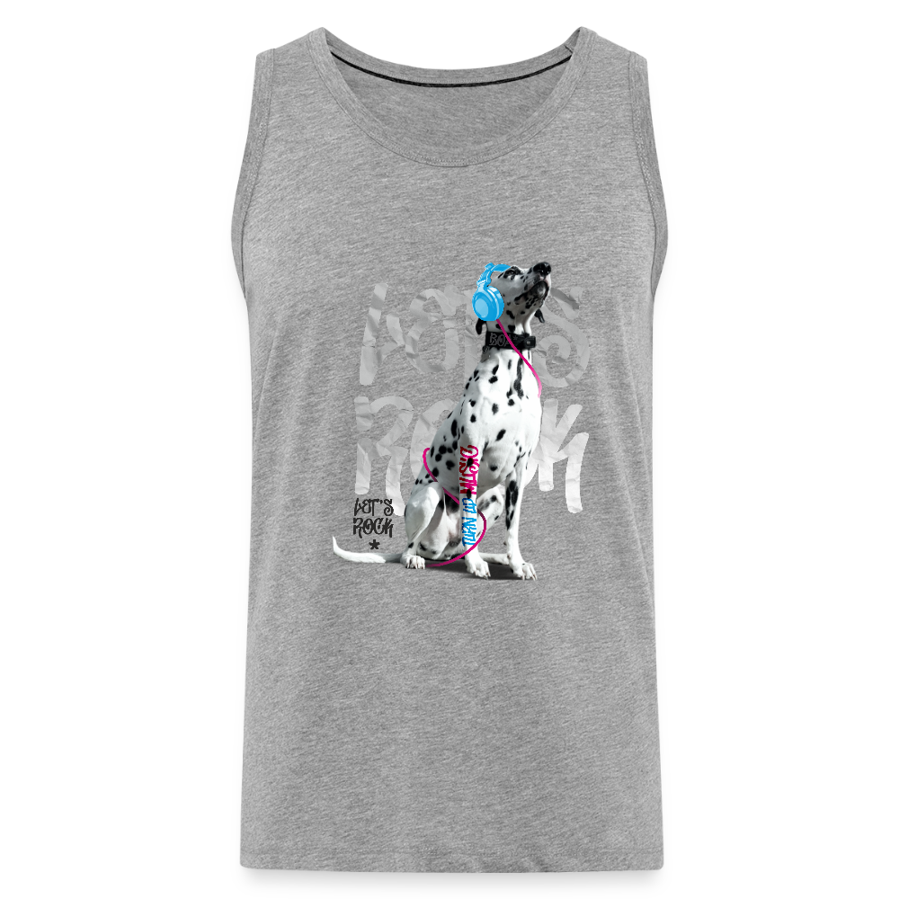 LiNBW. Männer Tank-Top Dalmatiner Let's Rock - Grau meliert