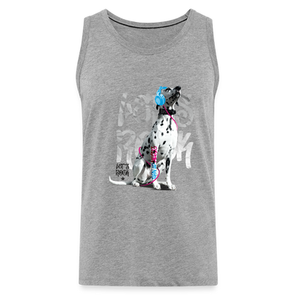 LiNBW. Männer Tank-Top Dalmatiner Let's Rock - Grau meliert
