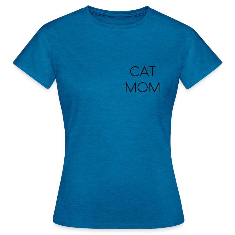 LiNBW. Frauen T-Shirt Stolzes Personal einer Katze - Antikblaues Saphir meliert