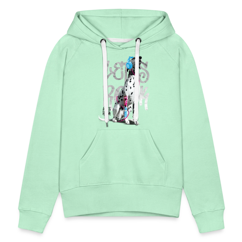 LiNBW. Frauen Hoodie Dalmatiner Let's Rock - helles Mintgrün