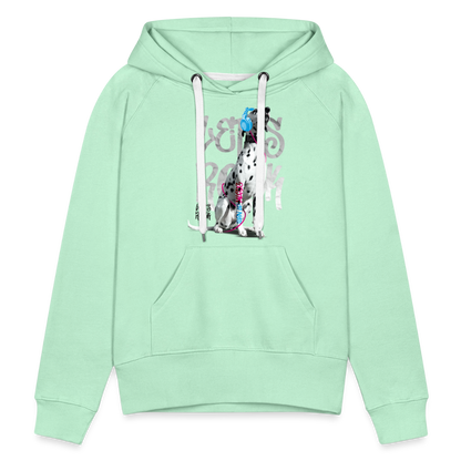 LiNBW. Frauen Hoodie Dalmatiner Let's Rock - helles Mintgrün
