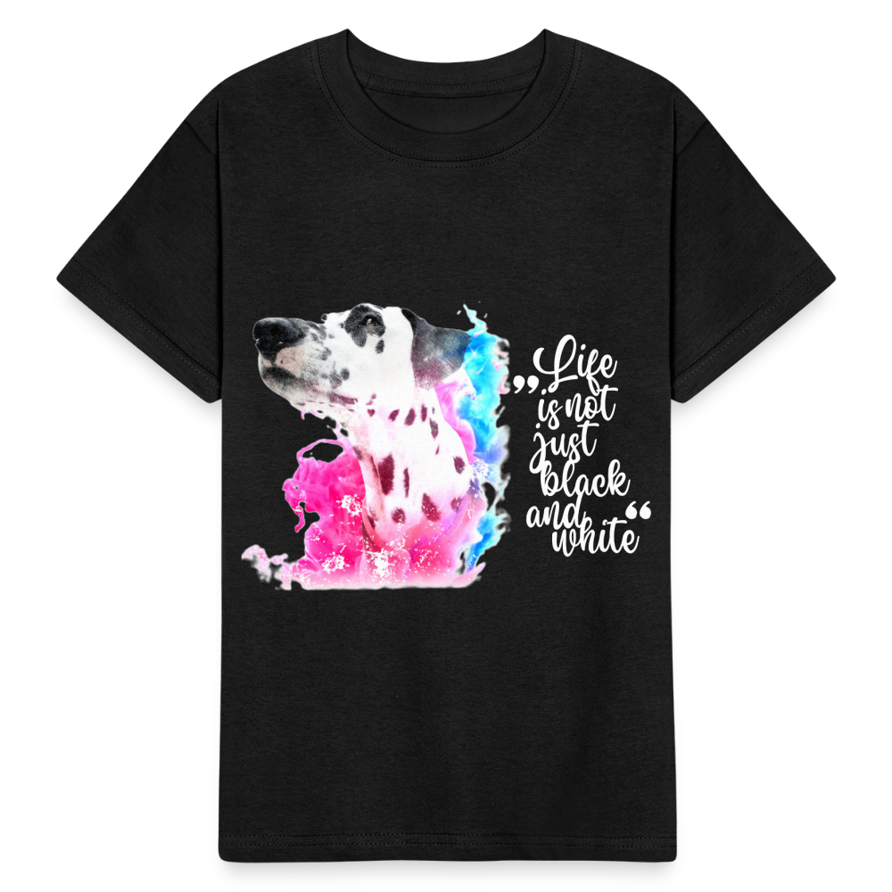 Kinder-T-Shirt – Dalmatiner in Farbe | Life is not just black and white - Schwarz
