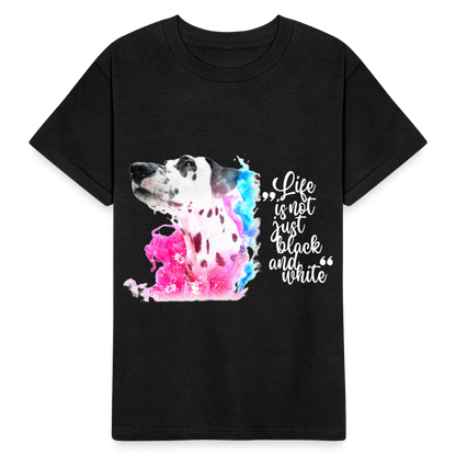 Kinder-T-Shirt – Dalmatiner in Farbe | Life is not just black and white - Schwarz