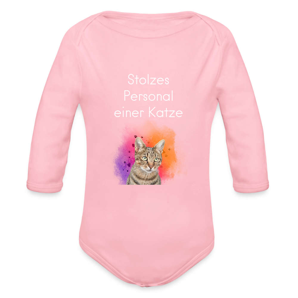 Baby-Body „Stolzes Personal einer Katze“ – Mit frecher Katzenbotschaft - Hellrosa