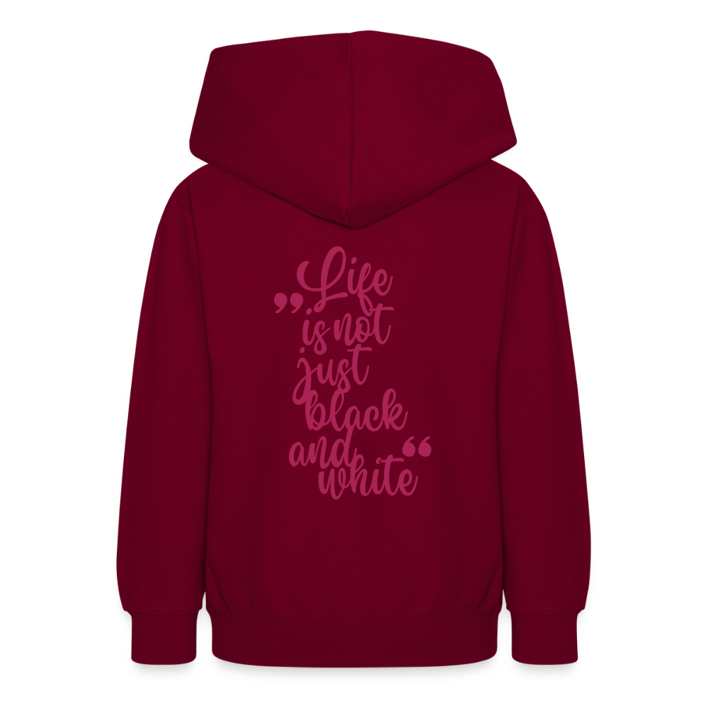 LiNBW. Teenager Hoodie Life is not just black and white - Bordeaux