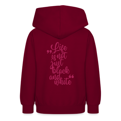 LiNBW. Teenager Hoodie Life is not just black and white - Bordeaux