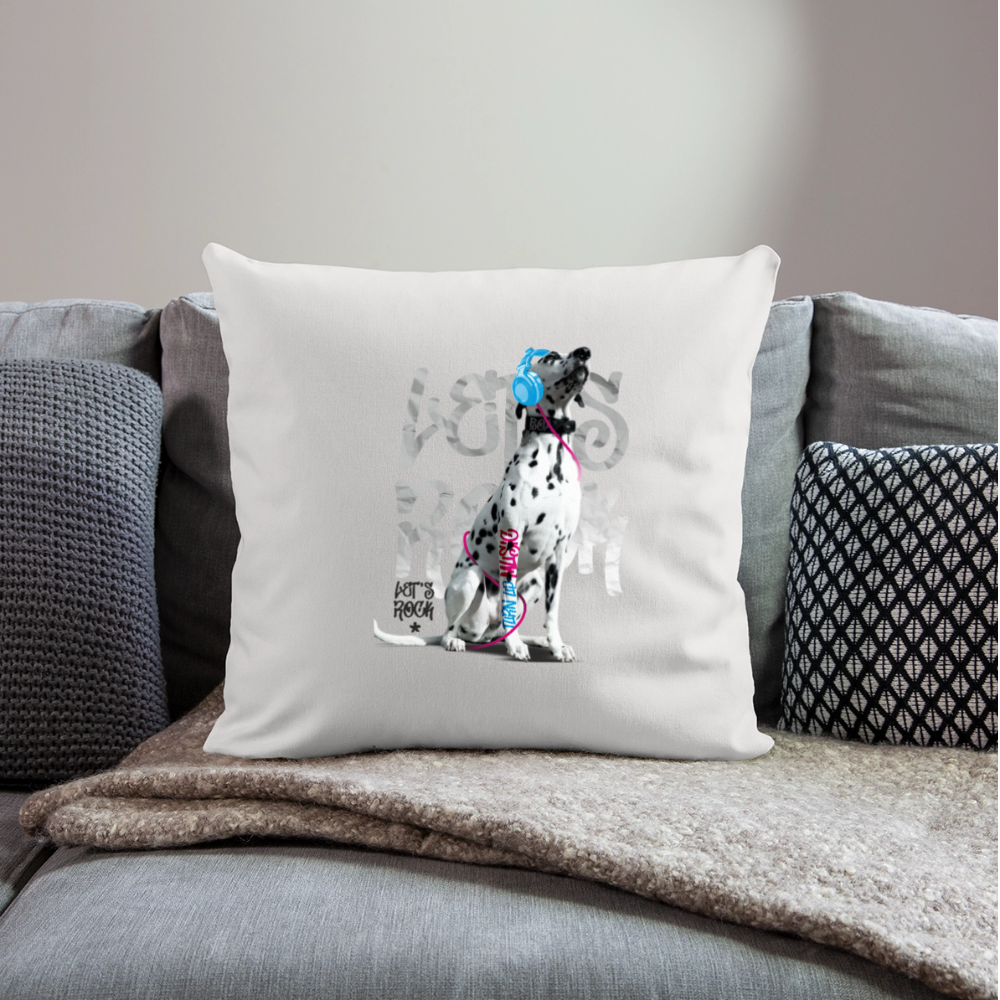 LiNBW. Kissen mit Füllung 45 x 45 cm Dalmatiner Let's Rock - Naturweiß