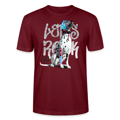 LiNBW. Männer T-Shirt Dalmatiner Let's Rock - Burgunderrot