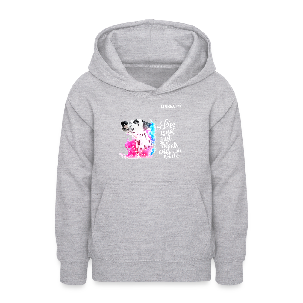 LiNBW. Teenager Hoodie Dalmatiner Life is not just black and white - Hellgrau meliert