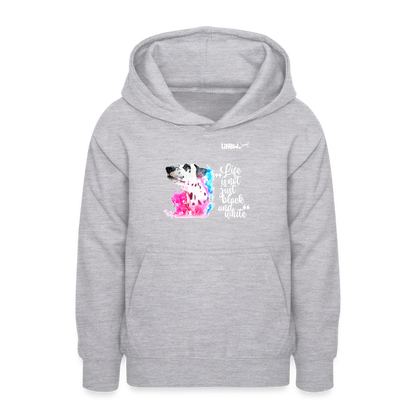 LiNBW. Teenager Hoodie Dalmatiner Life is not just black and white - Hellgrau meliert