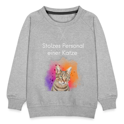 LiNBW. Kinder Pullover Stolzes Personal einer Katze - Grau meliert