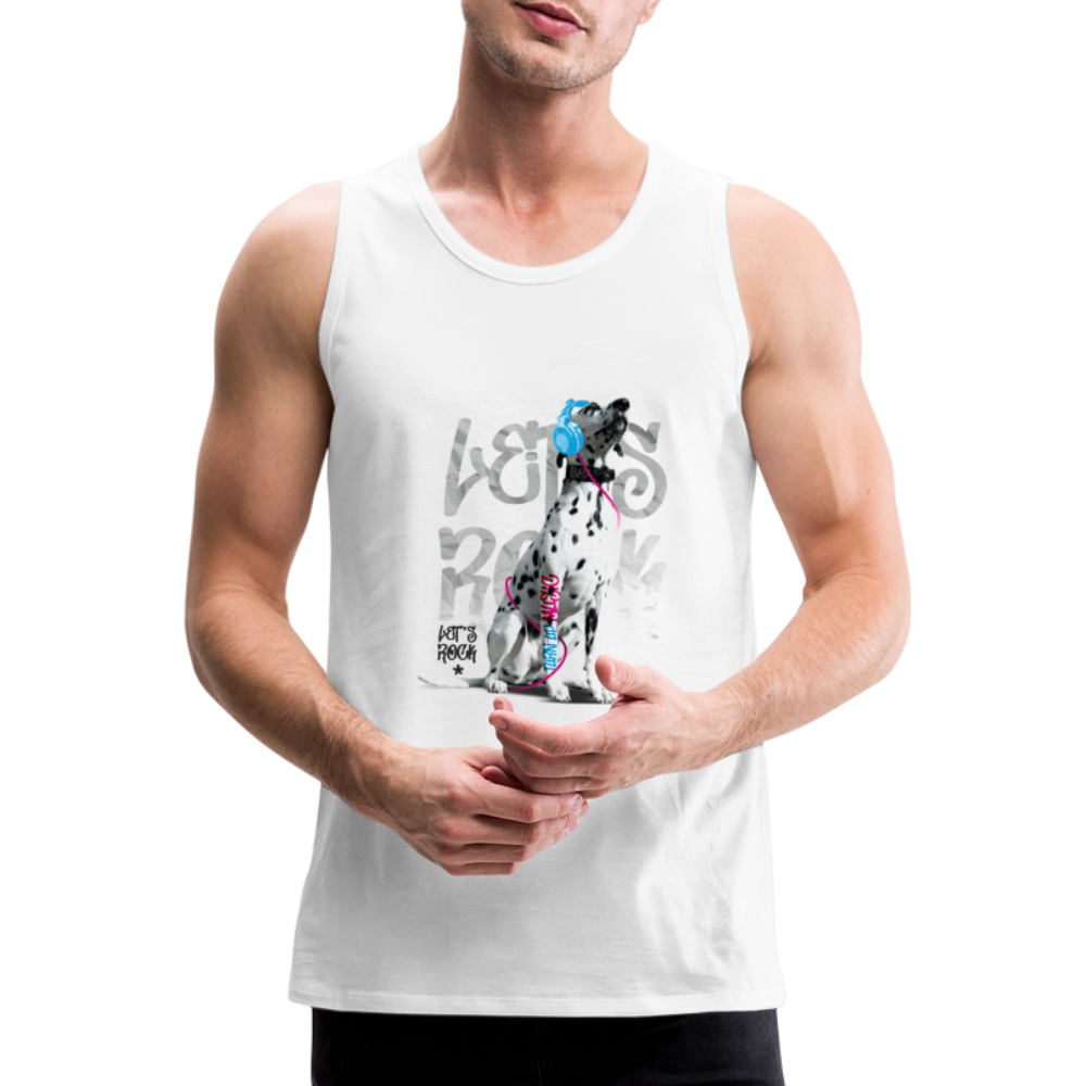 LiNBW. Männer Tank-Top Dalmatiner Let's Rock - Weiß