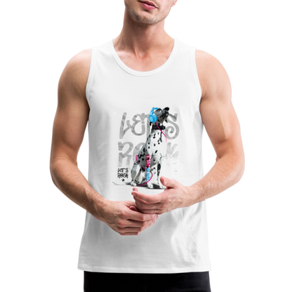 LiNBW. Männer Tank-Top Dalmatiner Let's Rock - Weiß
