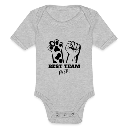 LiNBW. Body Kurzarm Best Team Ever - Grau meliert