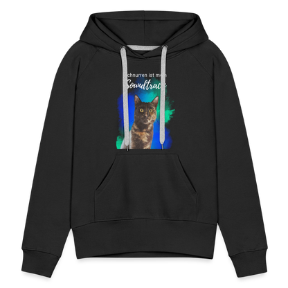 LiNBW.  Frauen Hoodie Schnurren ist mein Soundtrack - Schwarz