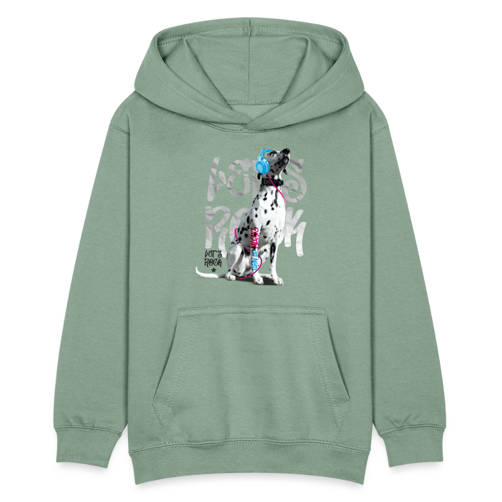 LiNBW. Teenager Hoodie Dalmatiner Let's Rock - Graugrün