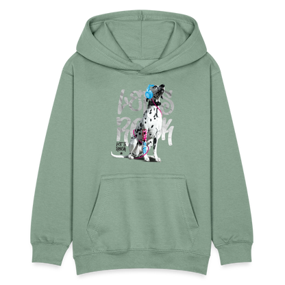 LiNBW. Teenager Hoodie Dalmatiner Let's Rock - Graugrün