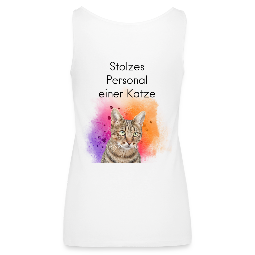 LiNBW. Frauen Tank-Top Stolzes Personal einer Katze - Weiß