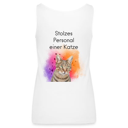 LiNBW. Frauen Tank-Top Stolzes Personal einer Katze - Weiß