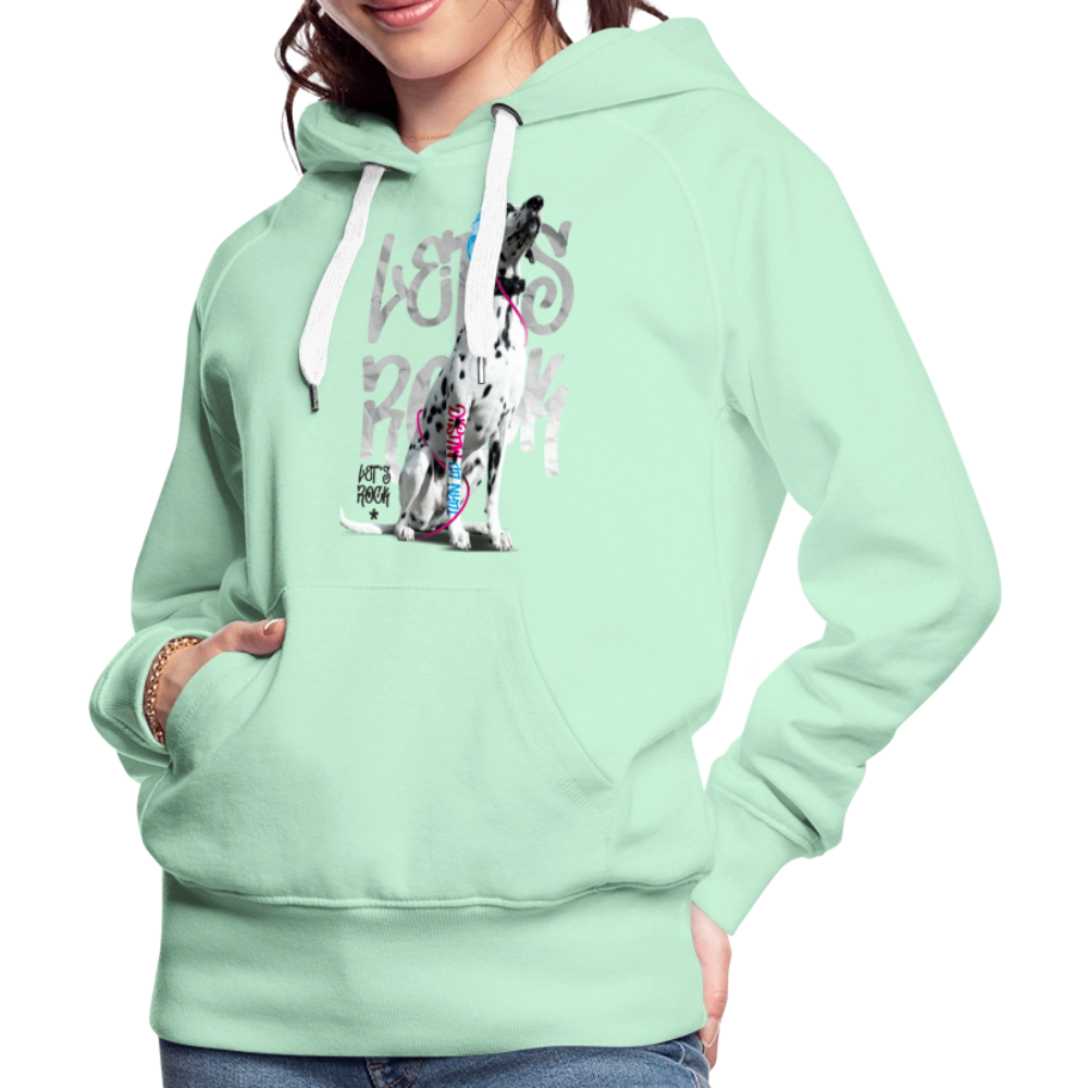 LiNBW. Frauen Hoodie Dalmatiner Let's Rock - helles Mintgrün