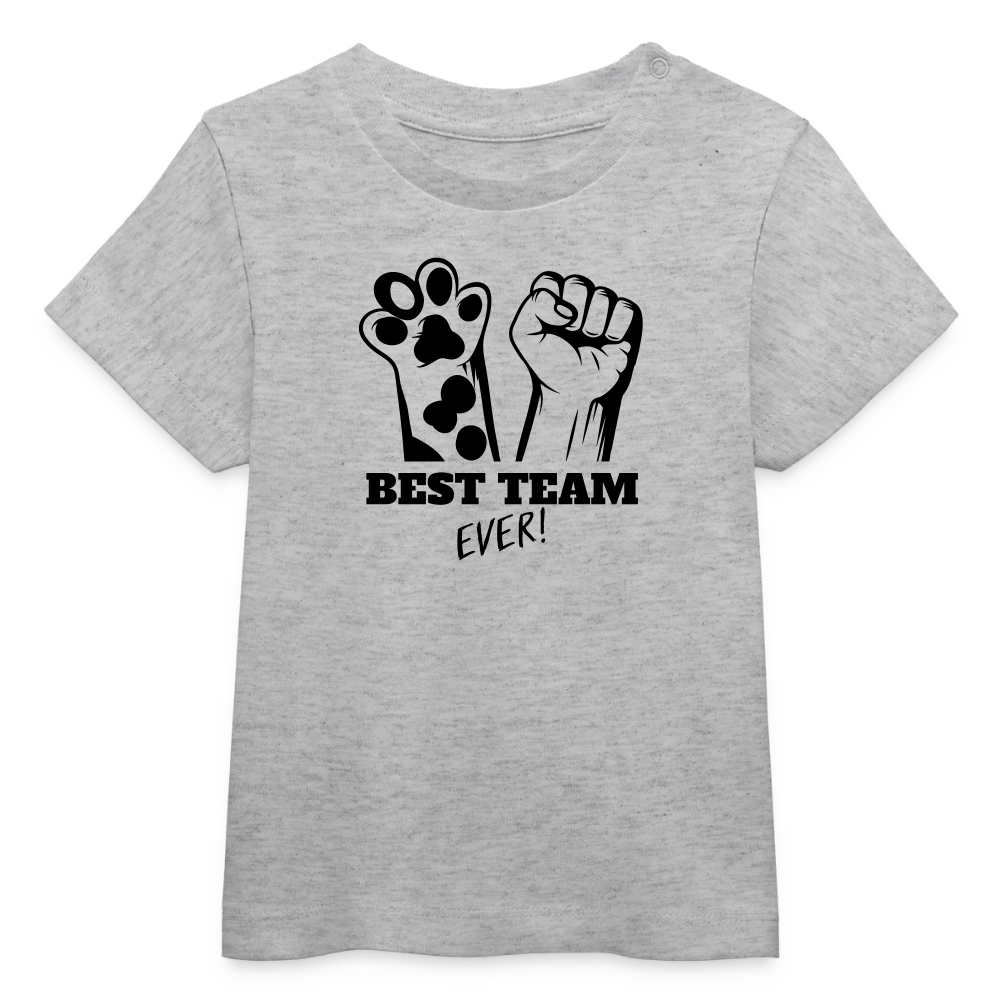LiNBW. Baby T-Shirt Best Team Ever - Grau meliert