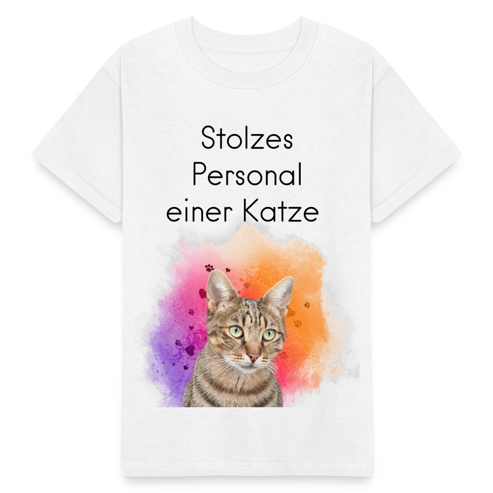 Kinder-T-Shirt – Stolzes Personal einer Katze | Für Mini-Katzenfans - Weiß