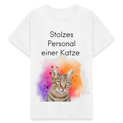 Kinder-T-Shirt – Stolzes Personal einer Katze | Für Mini-Katzenfans - Weiß