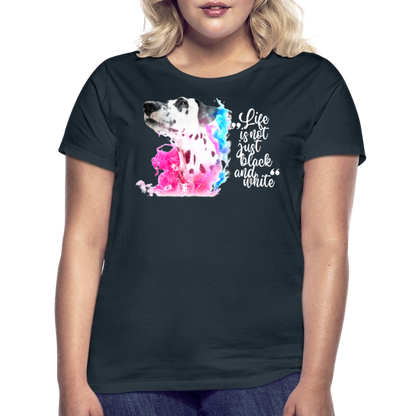 LiNBW. Frauen T-Shirt Dalmatiner Life is not just black and white - Navy
