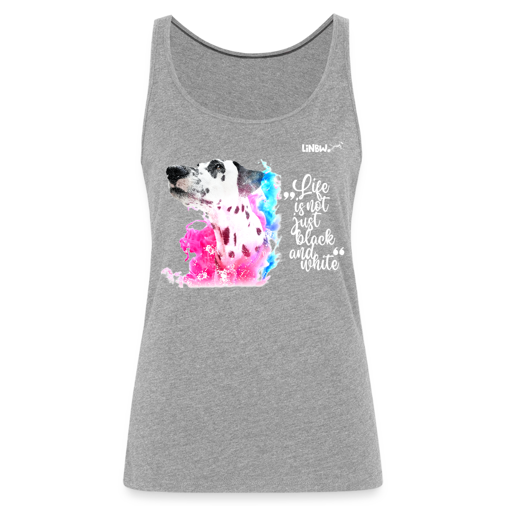 LiNBW. Frauen Tank-Top Dalmatiner Life is not just black and white - Grau meliert