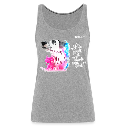 LiNBW. Frauen Tank-Top Dalmatiner Life is not just black and white - Grau meliert