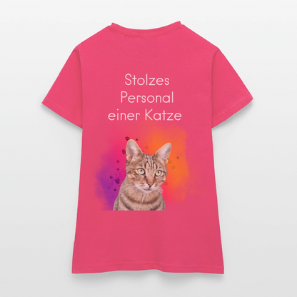 LiNBW. Frauen T-Shirt Stolzes Personal einer Katze - Azalea