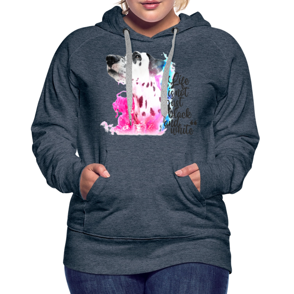 LiNBW. Frauen Hoodie Dalmatiner Life is not just black and white - Jeansblau