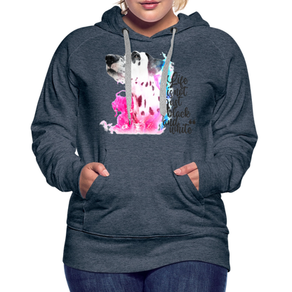 LiNBW. Frauen Hoodie Dalmatiner Life is not just black and white - Jeansblau