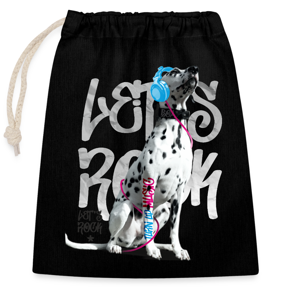 LiNBW. Baumwollbeutel Dalmatiner Let´s Rock - Schwarz