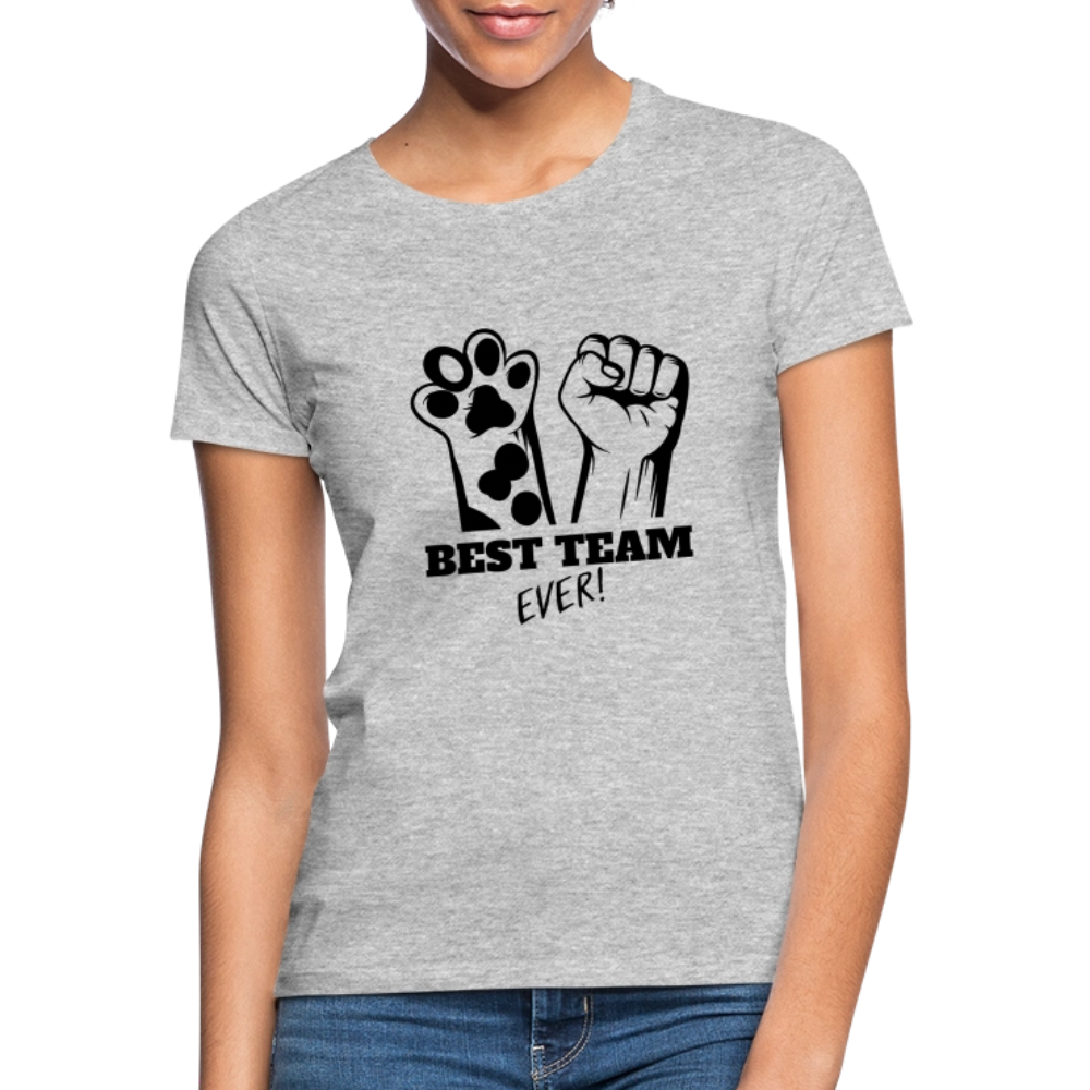 LiNBW. Frauen T-Shirt Best Team Ever - Grau meliert