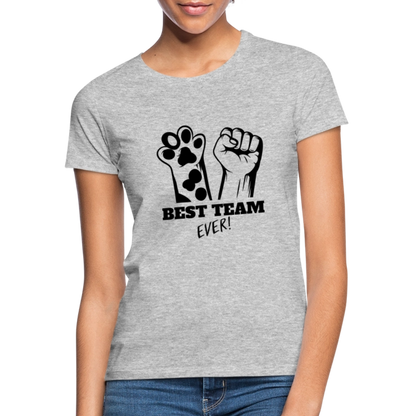 LiNBW. Frauen T-Shirt Best Team Ever - Grau meliert