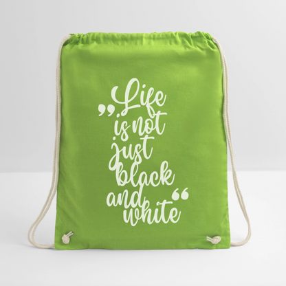 LiNBW. Turnbeutel Life is not just black and white - Neongrün