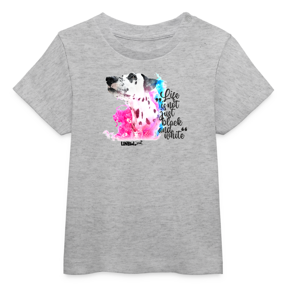 LiNBW. Baby T-Shirt Dalmatiner Life is not just black and white - Grau meliert