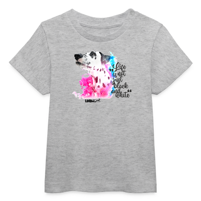 LiNBW. Baby T-Shirt Dalmatiner Life is not just black and white - Grau meliert