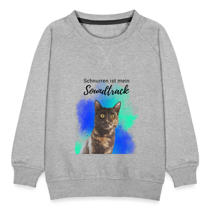 LiNBW. Kinder Pullover Schnurren ist mein Soundtrack - Grau meliert