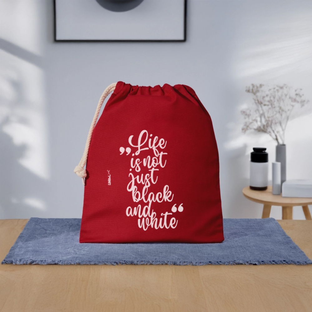 LiNBW. Baumwollbeutel Life is not just black and white - Rot