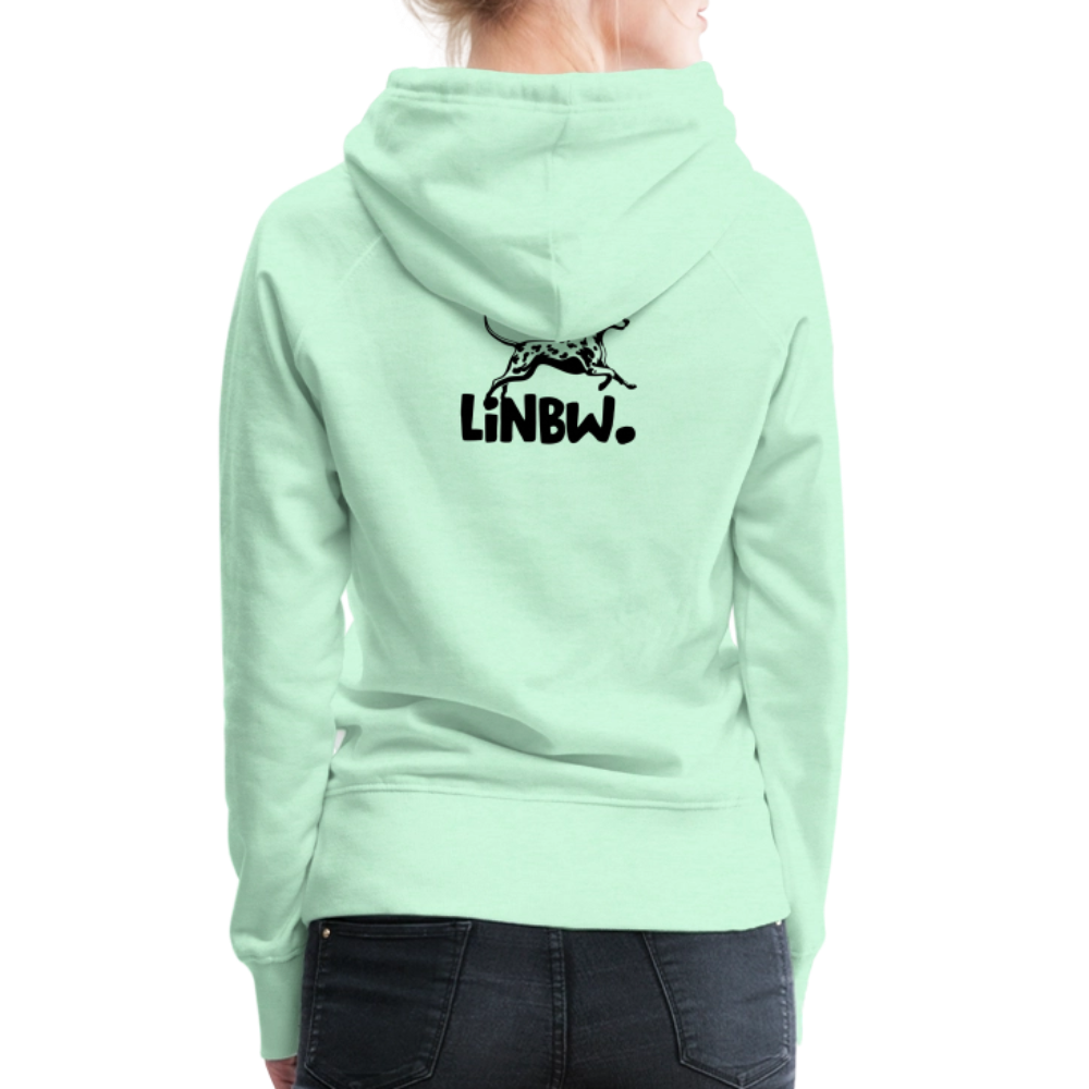 LiNBW. Frauen Hoodie Dalmatiner Life is not just black and white - helles Mintgrün
