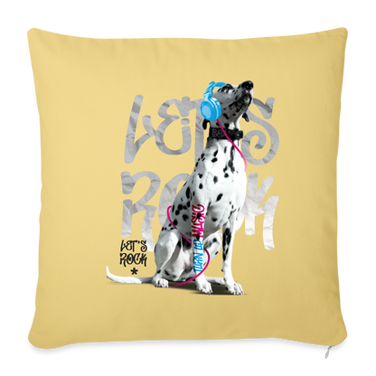 LiNBW. Kissen mit Füllung 45 x 45 cm Dalmatiner Let's Rock - Hellgelb