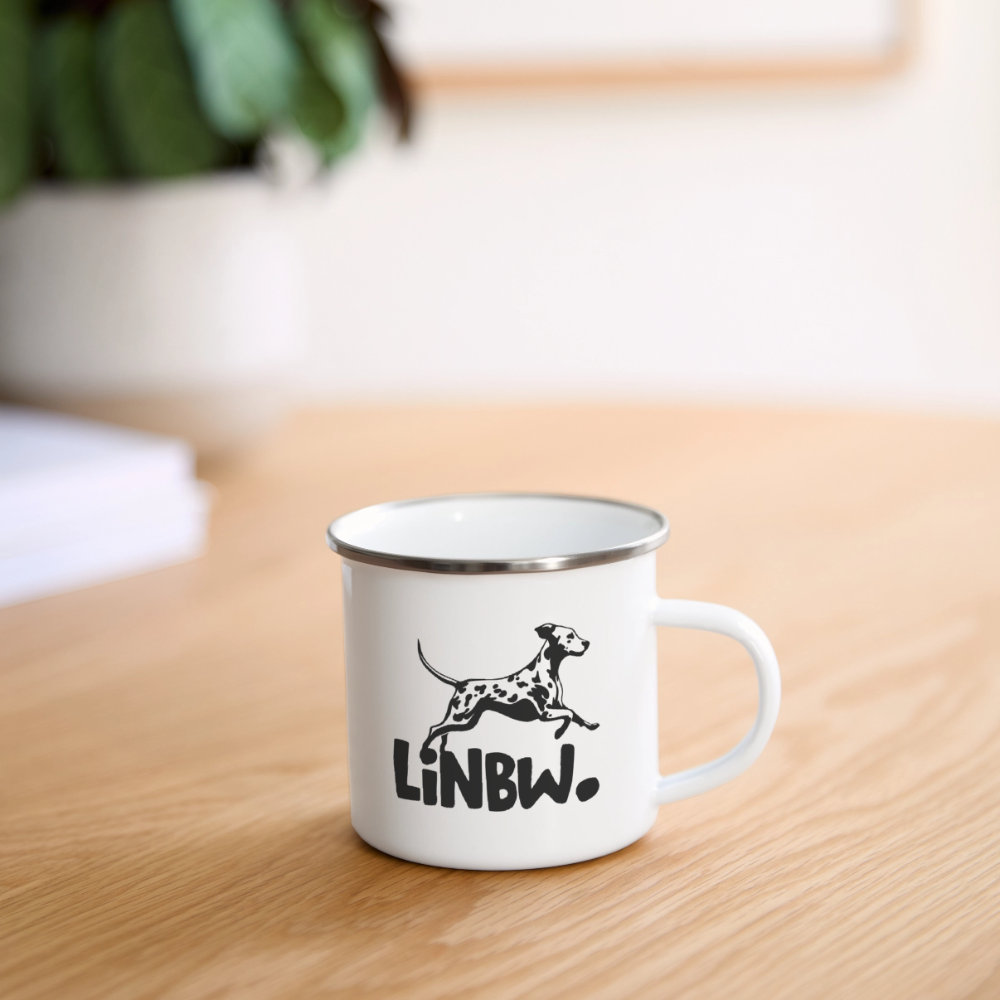 LiNBW. Emaille-Tasse Life is not just black and white - Weiß