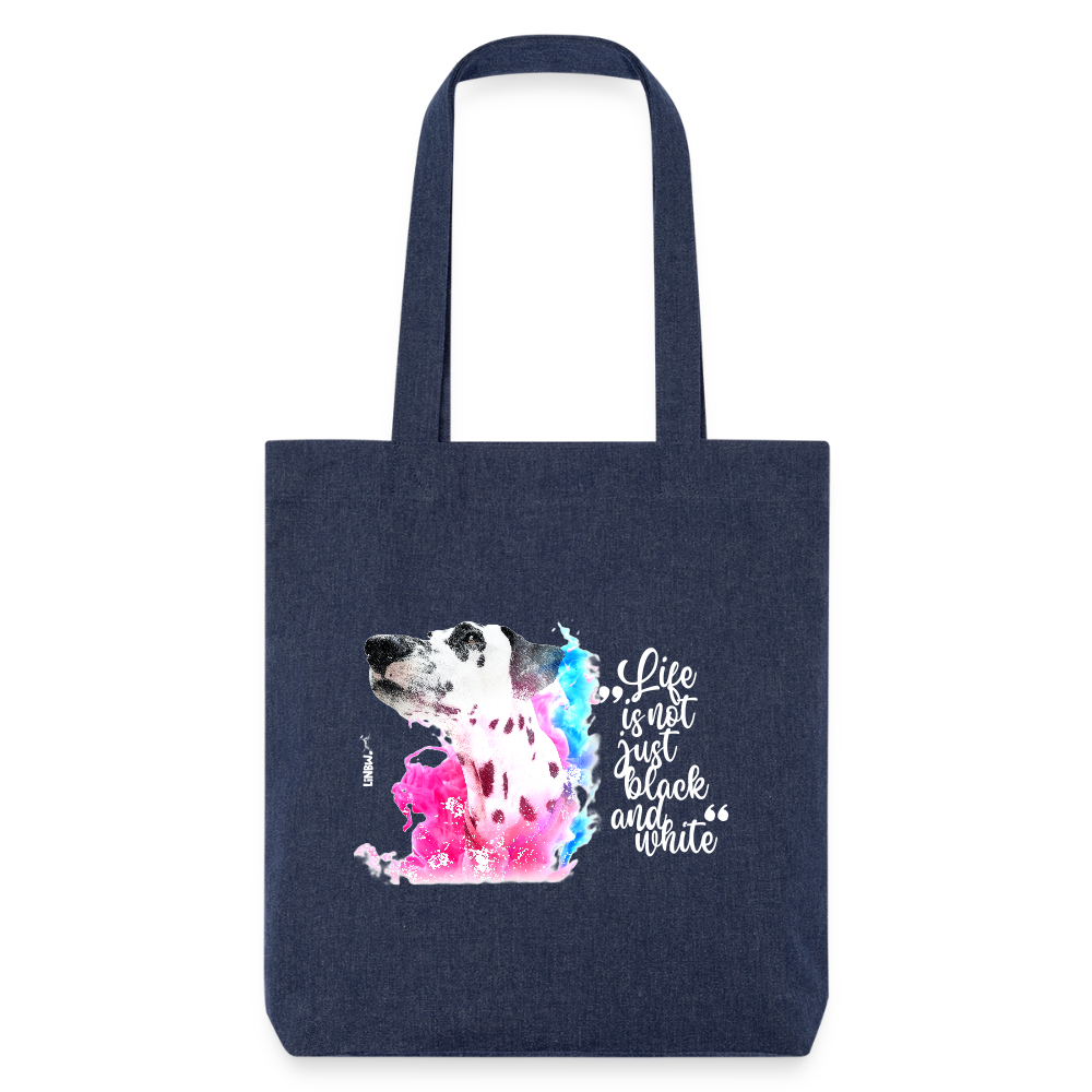 LiNBW. Stoffbeutel Dalmatiner Life is not just black and white - melange Blue