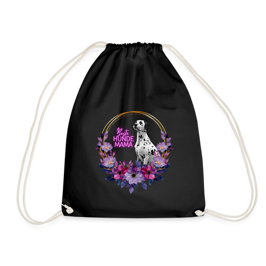 LiNBW. Turnbeutel Dalmatiner Beste Hundemama - Schwarz
