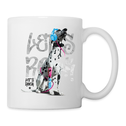 LiNBW. Keramiktasse Dalmatiner Let's Rock - Weiß