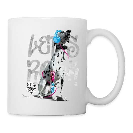 LiNBW. Keramiktasse Dalmatiner Let's Rock - Weiß